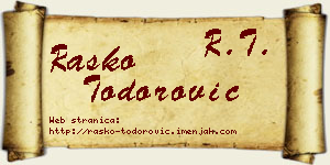 Raško Todorović vizit kartica